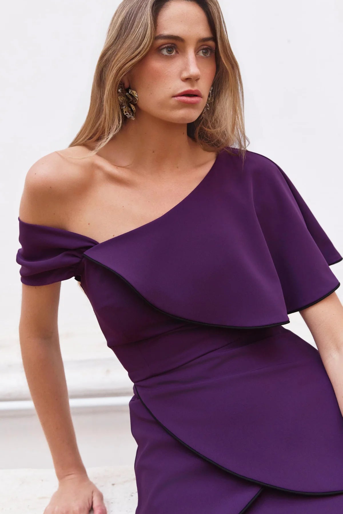 Vestido Midi Zeya Plum