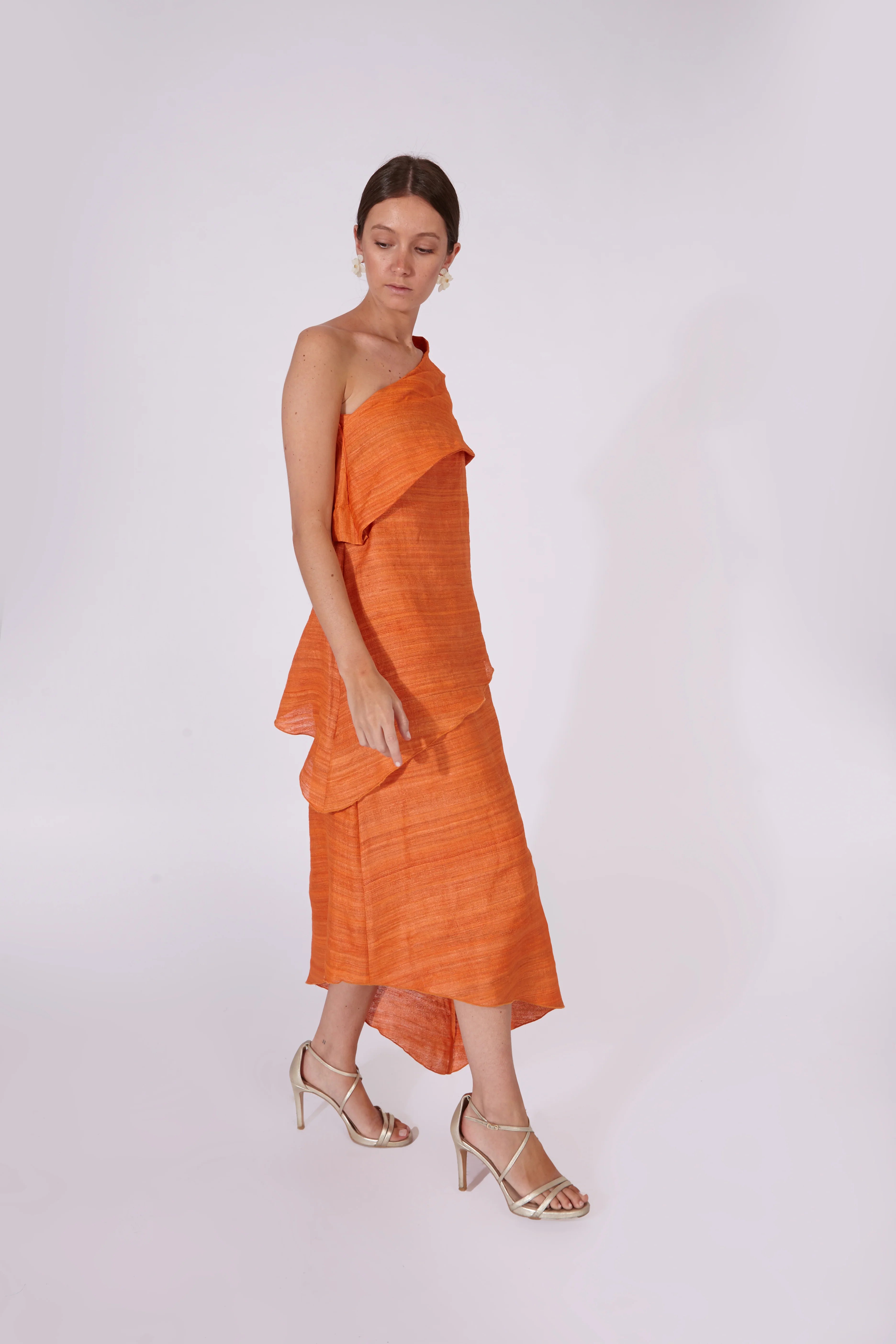 Vestido Chanderi Neranja 100% Seda