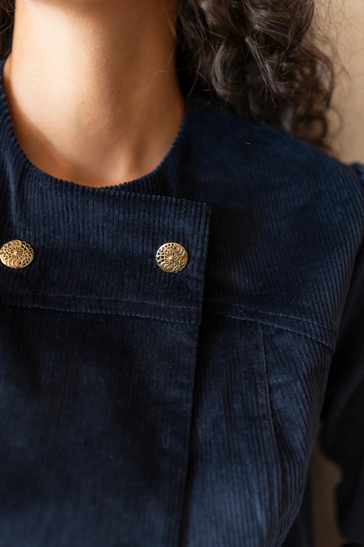 Chaqueta Pana Azul Marino