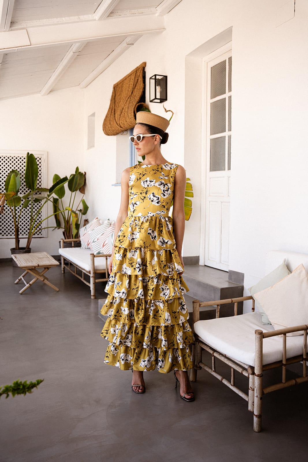 Vestido Francesca Mostaza Volantes