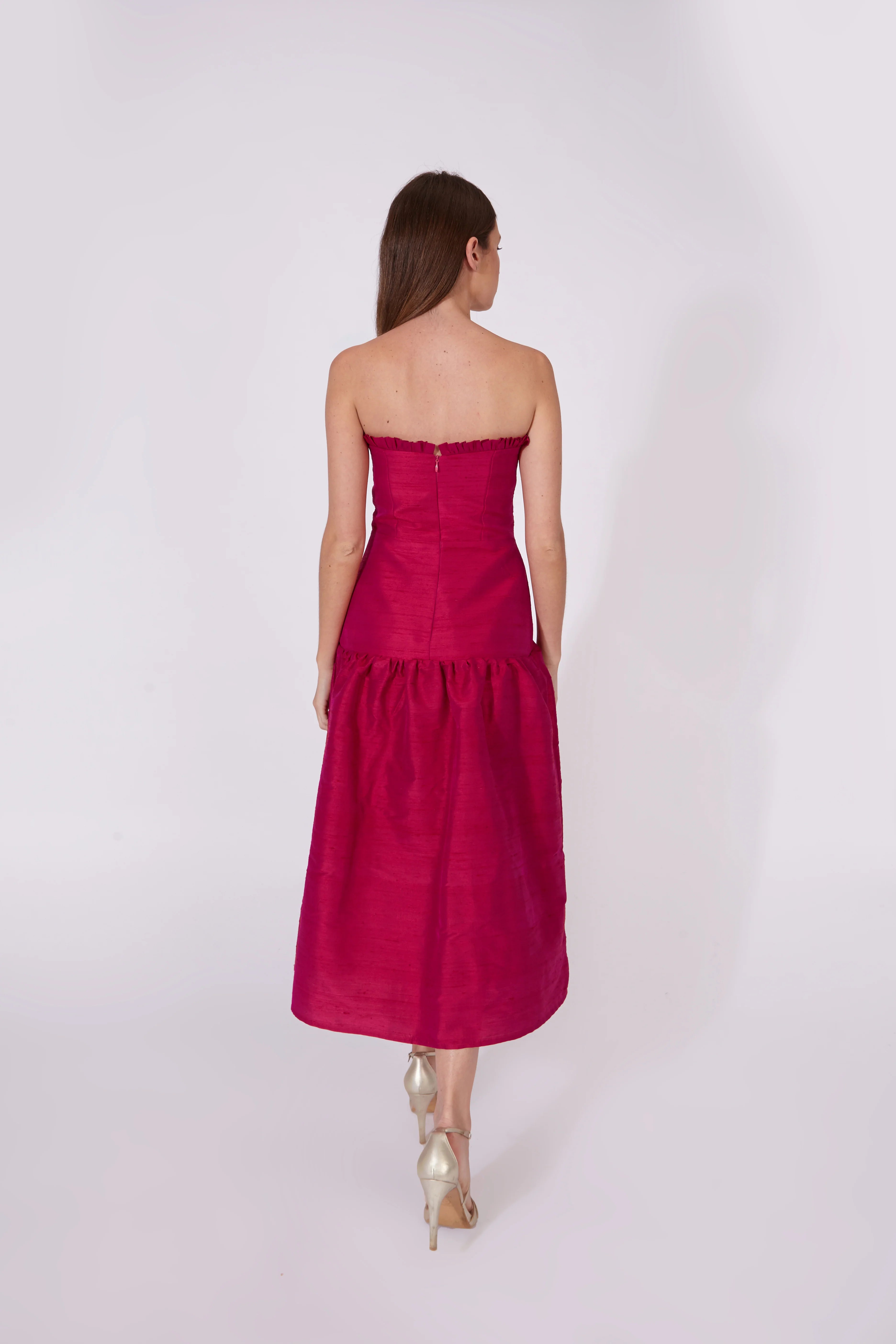 Vestido Savage Rosa 100% Seda