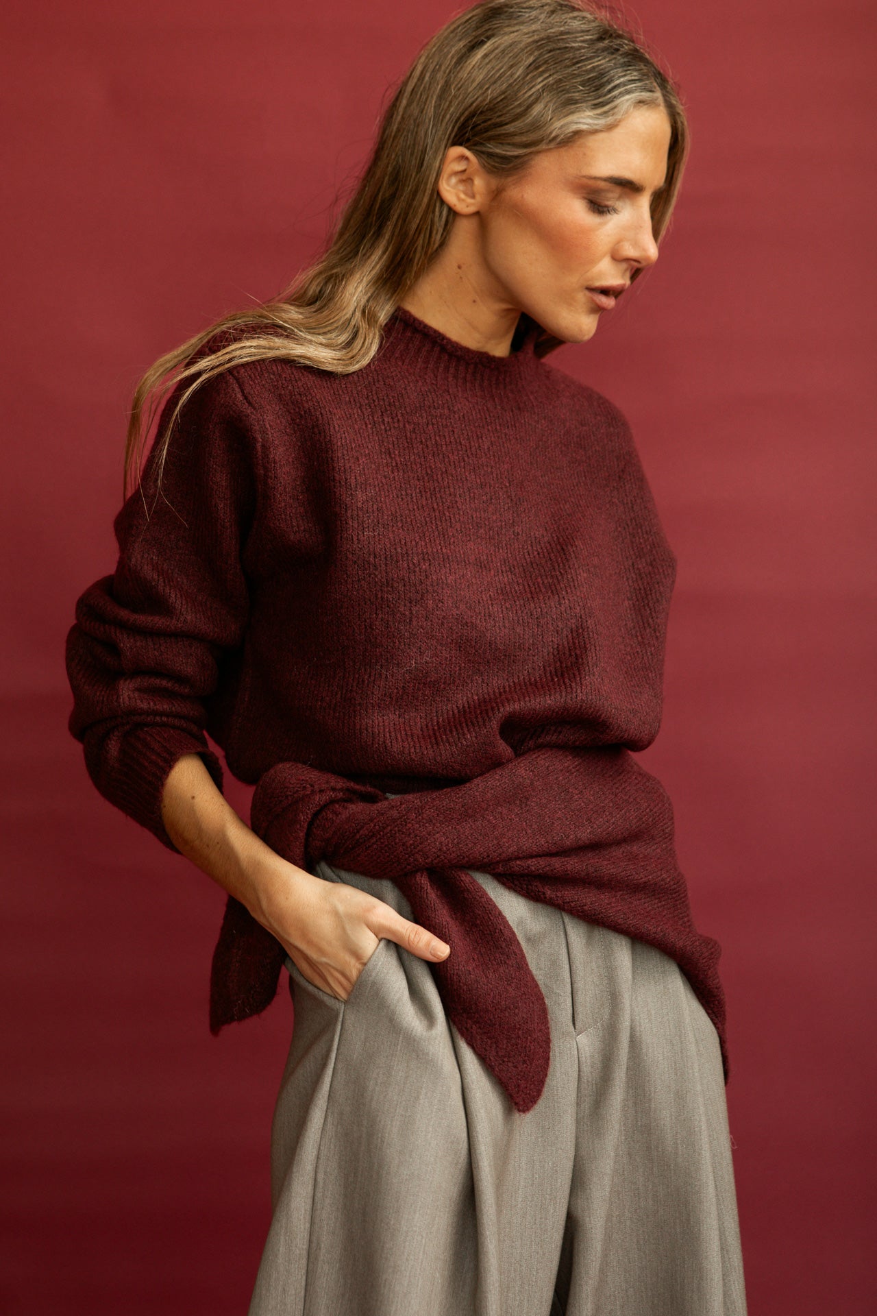 Jersey Bolonia Burdeos