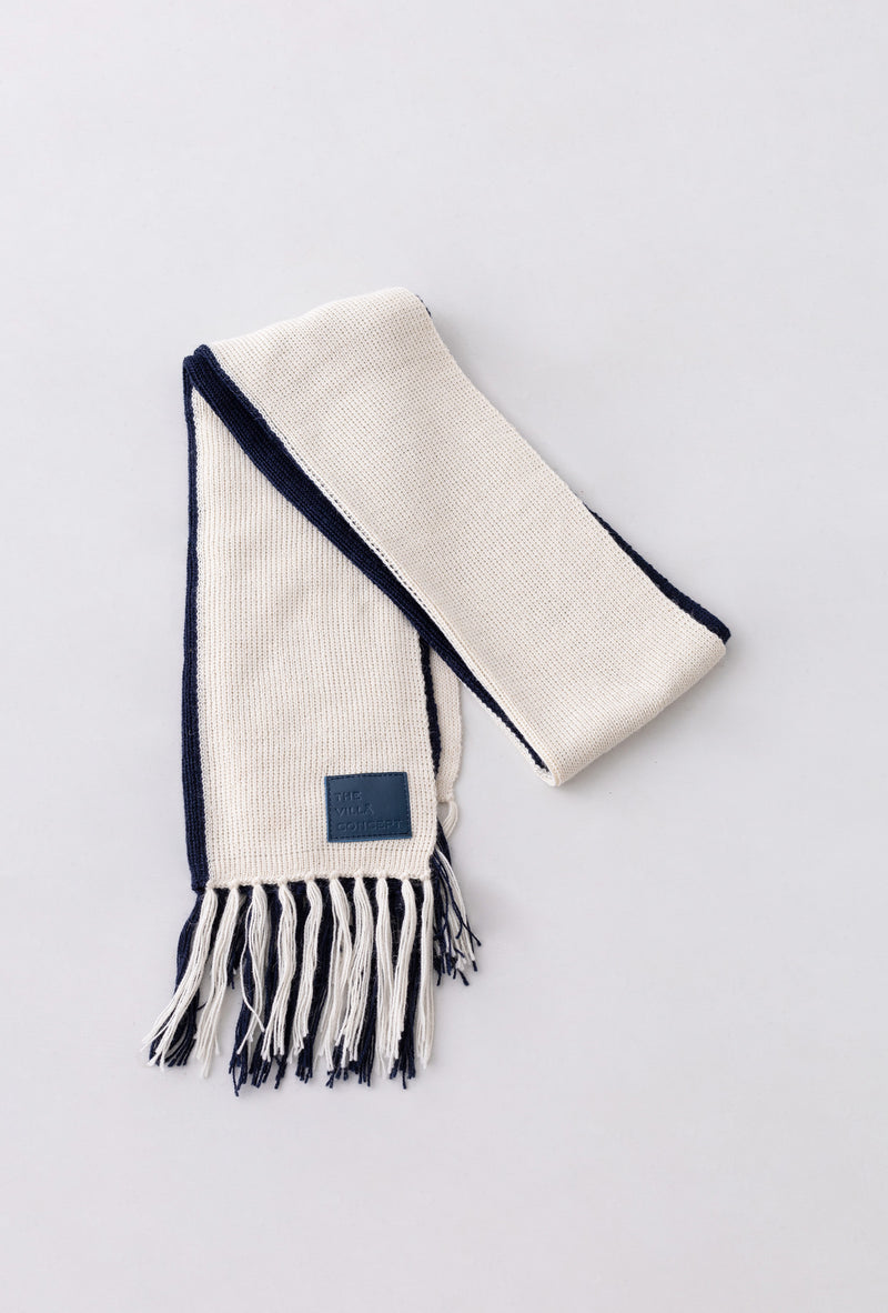Alpaca Scarf White & Navy