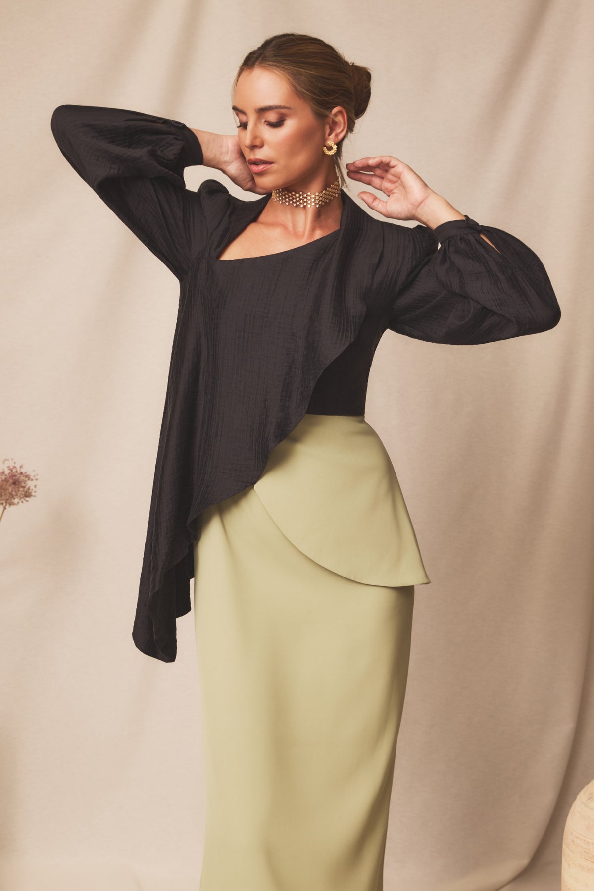 Vestido midi Vaira Salvia