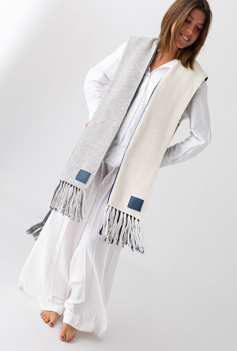 Alpaca Scarf Double Gray