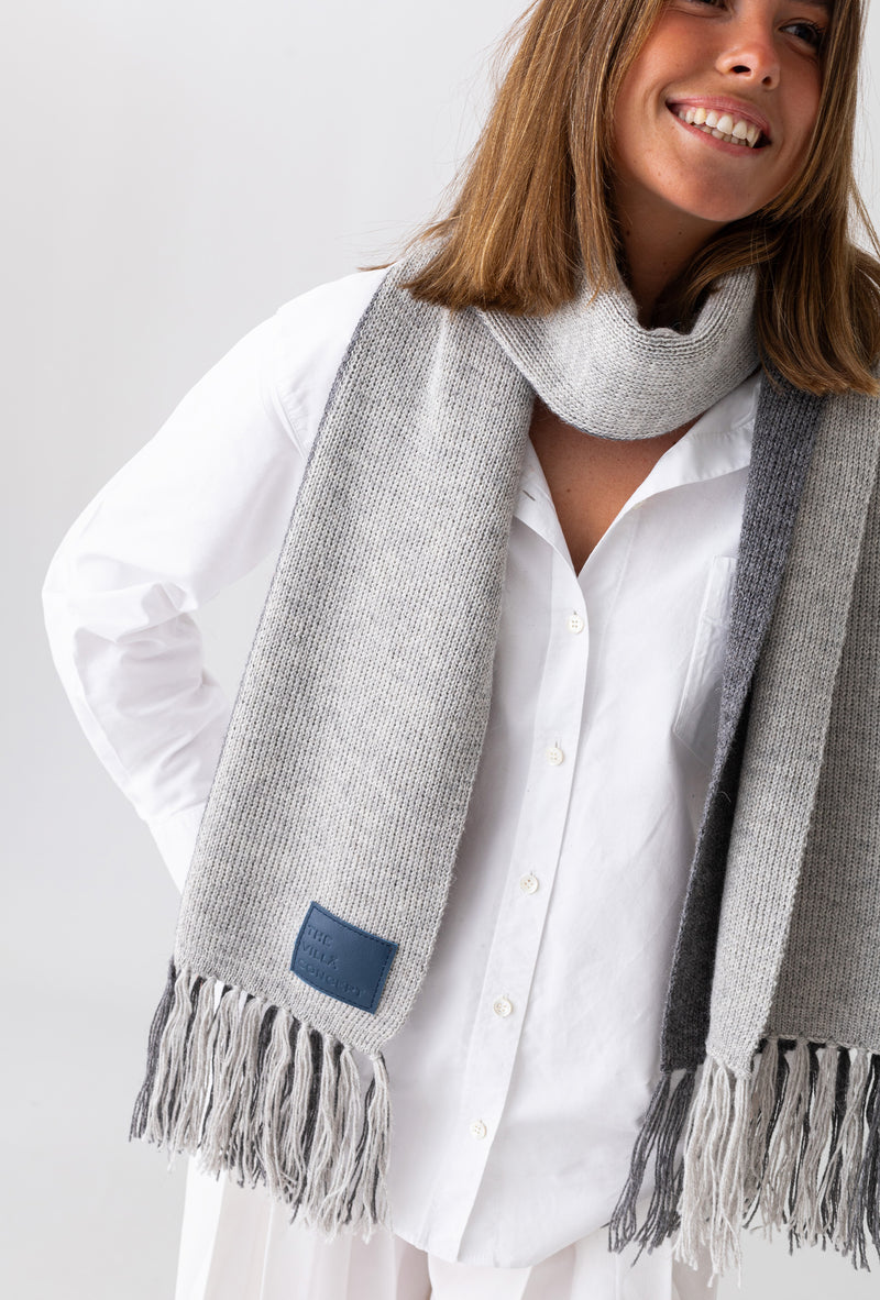 Alpaca Scarf Double Gray