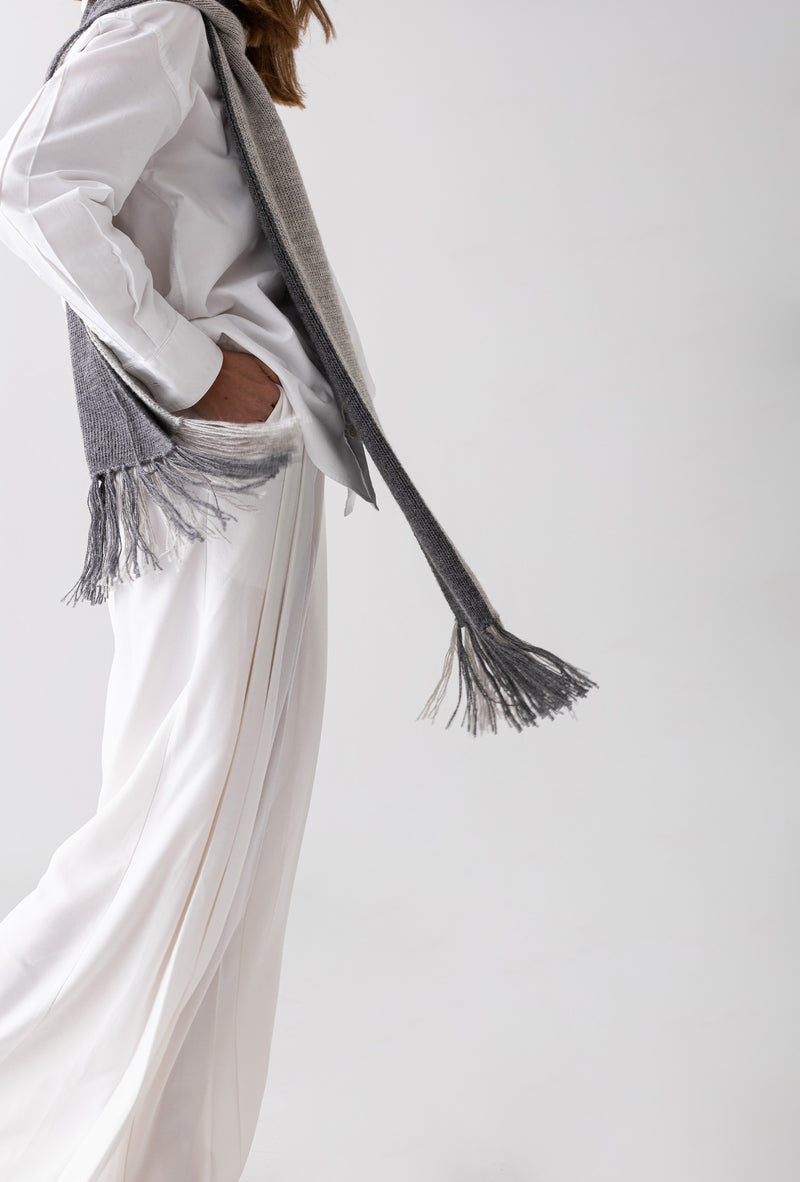 Alpaca Scarf Double Gray