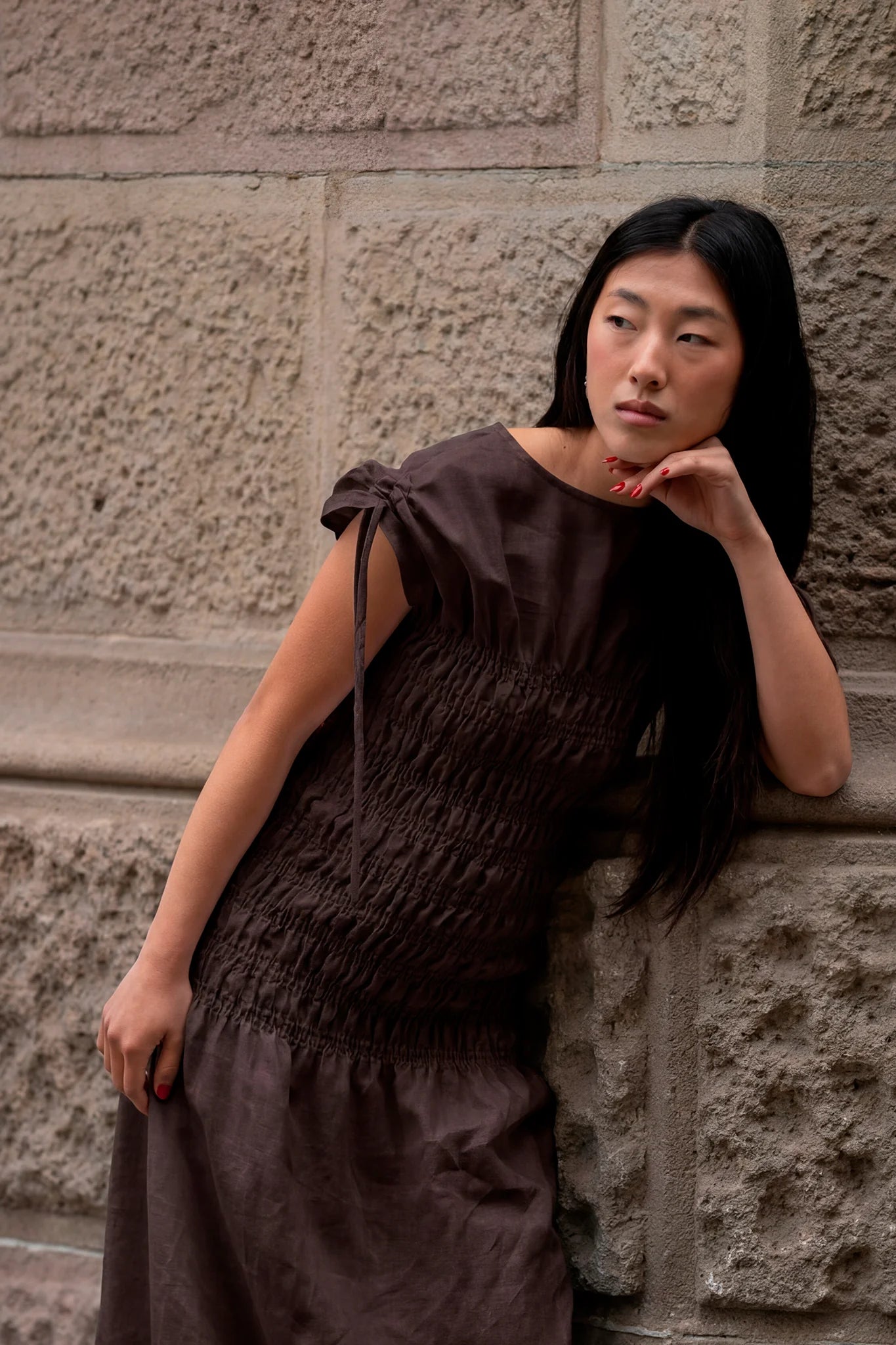 Vestido Ren Choco (100%Lino)