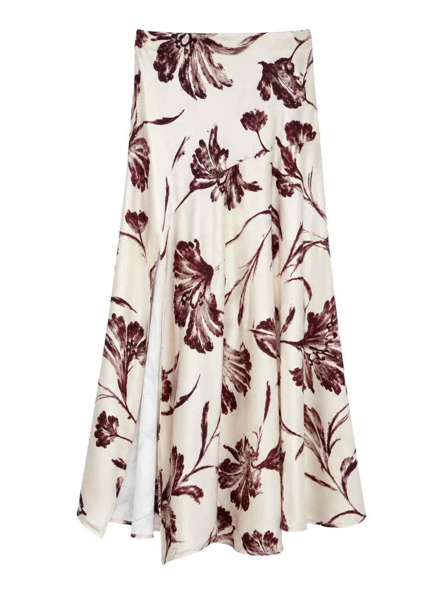 Falda Chio Larga flores beige