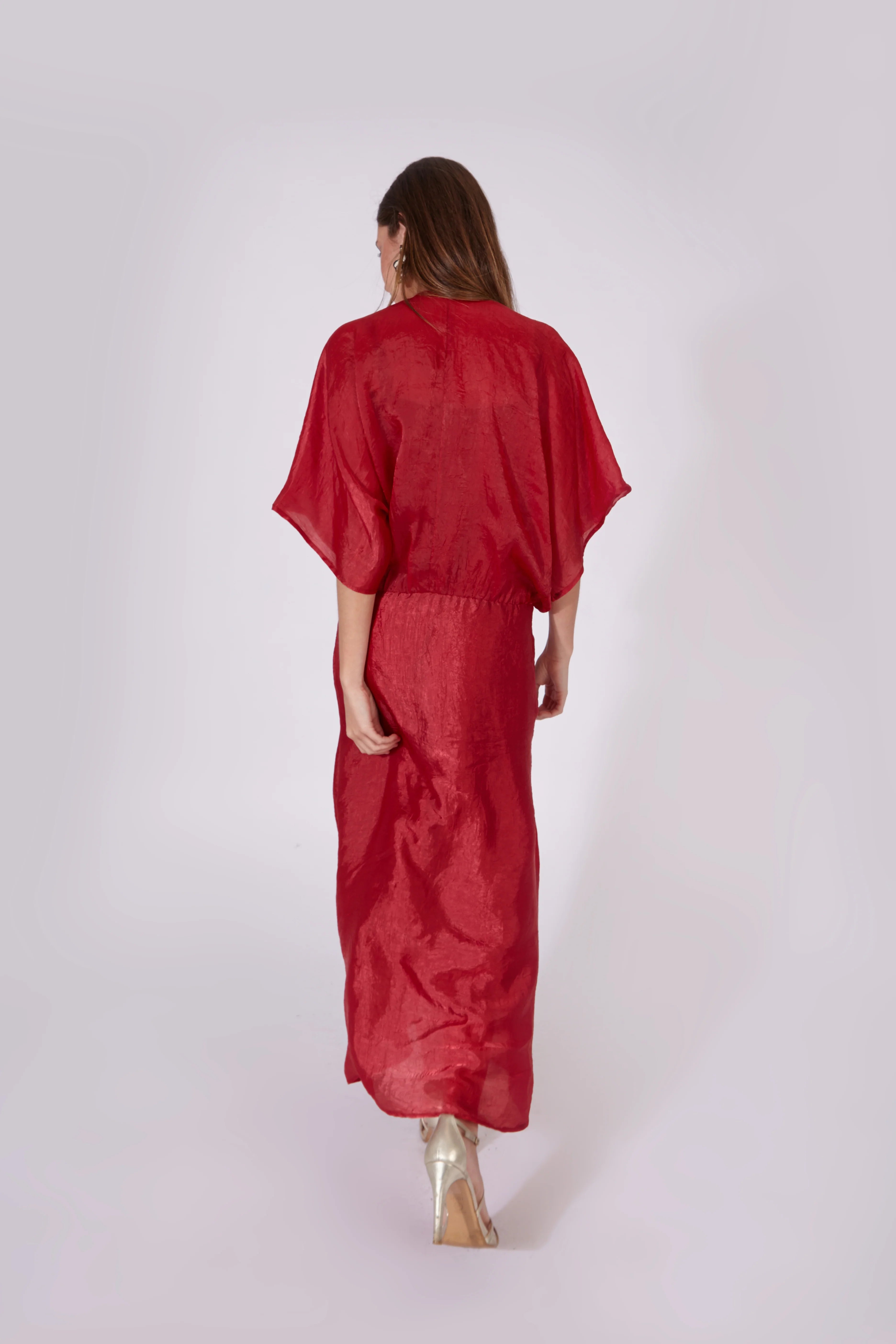 Vestido Varkala Rojo Seda