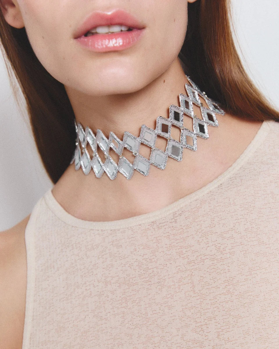 Choker Rayo Plateado
