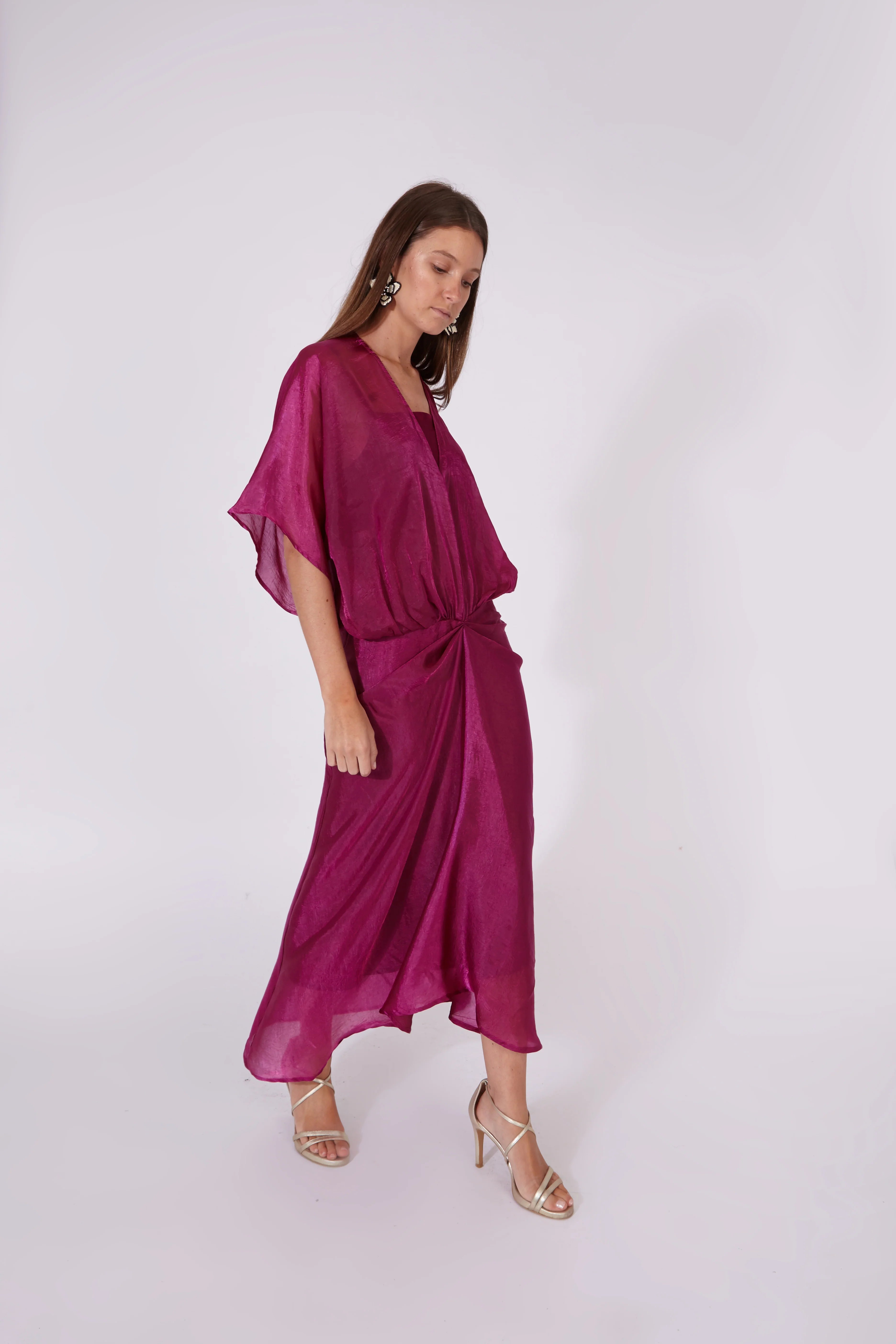 Vestido Varkala Rosa Seda
