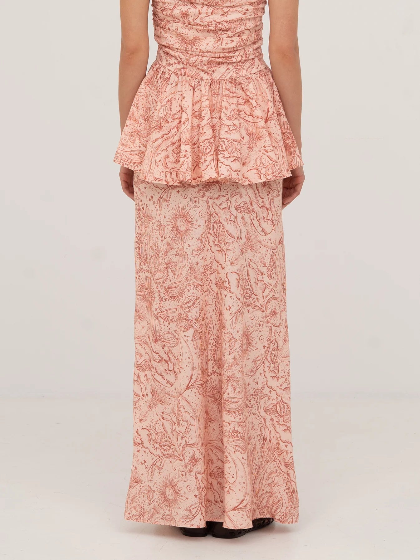 SOPHIA PINK SOLAR SYSTEM-PRINTED SKIRT