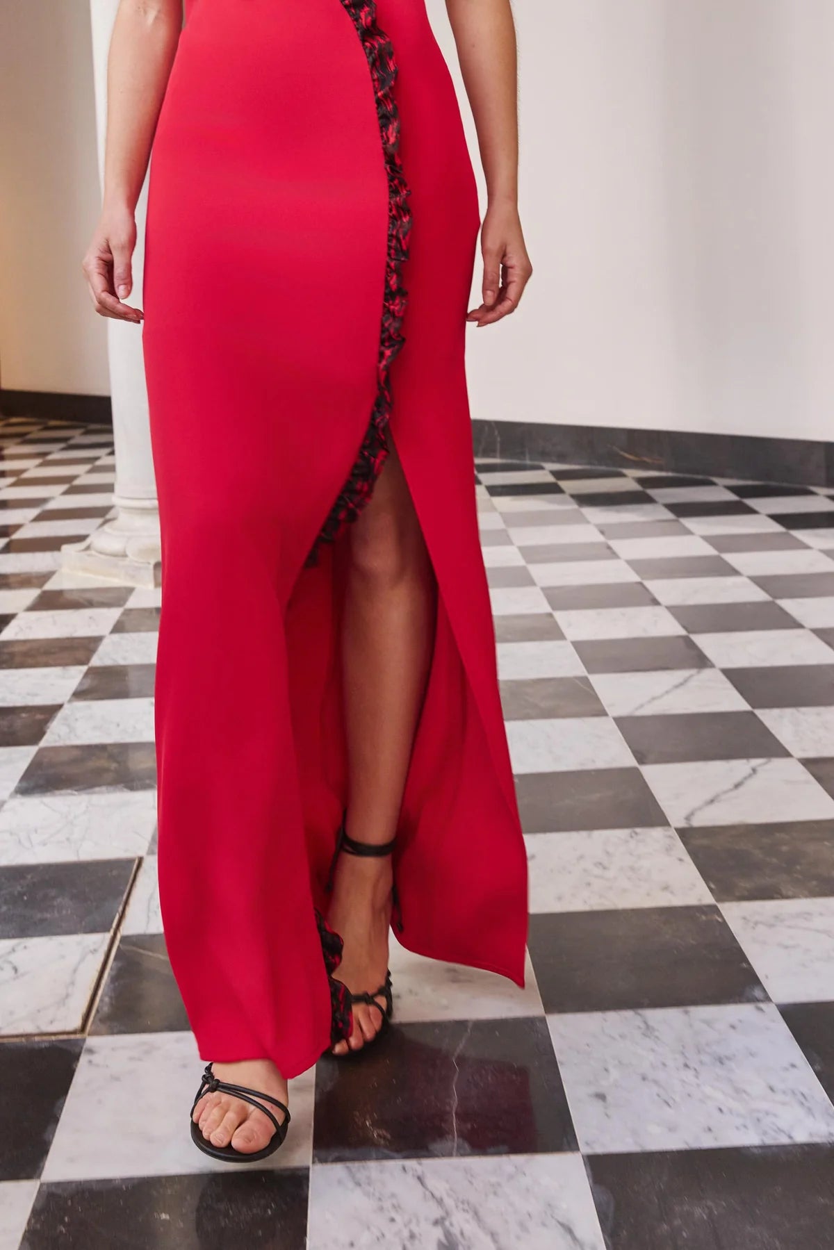 Vestido Largo Vexar Red & Black