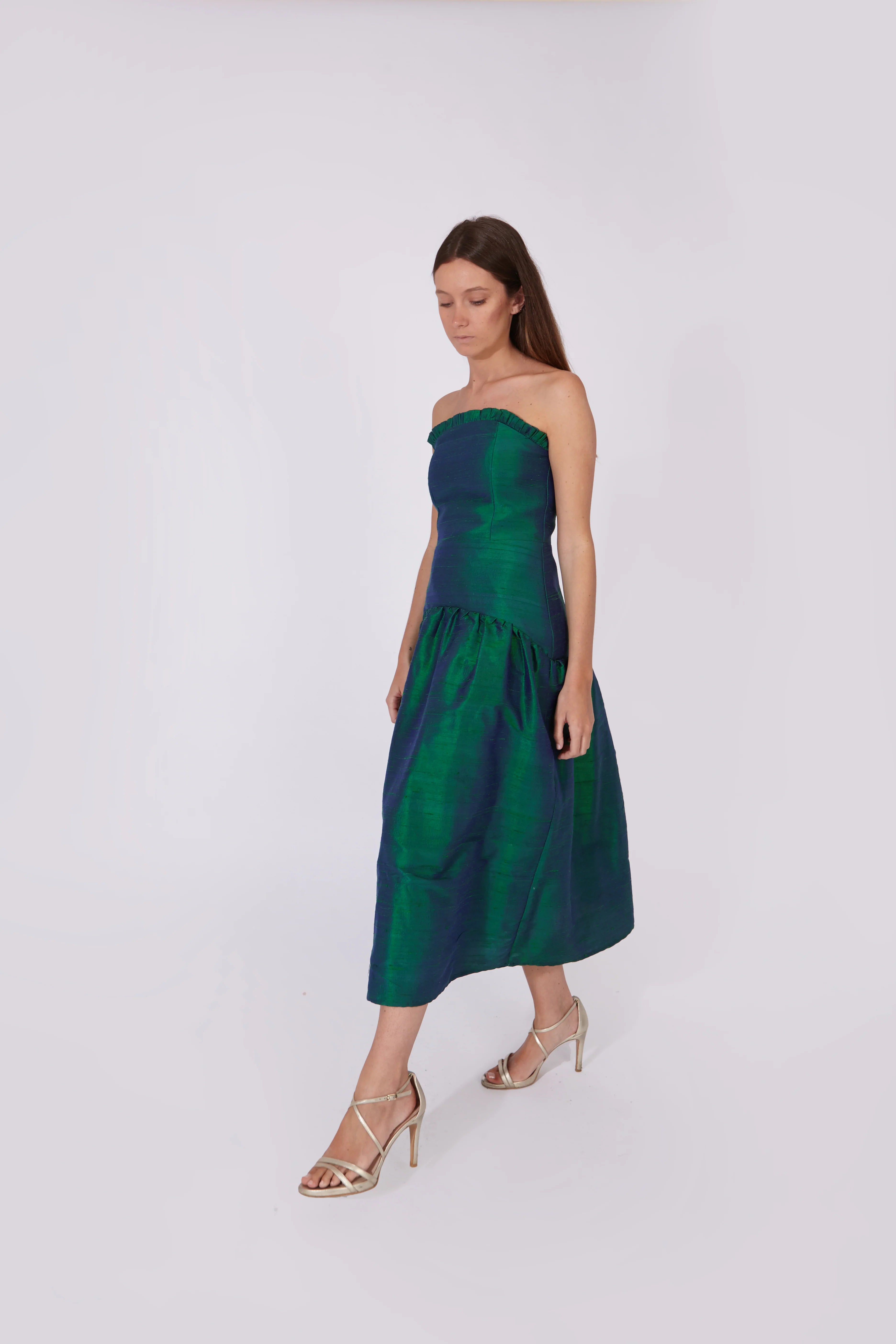 Vestido Savage Verde 100% Seda