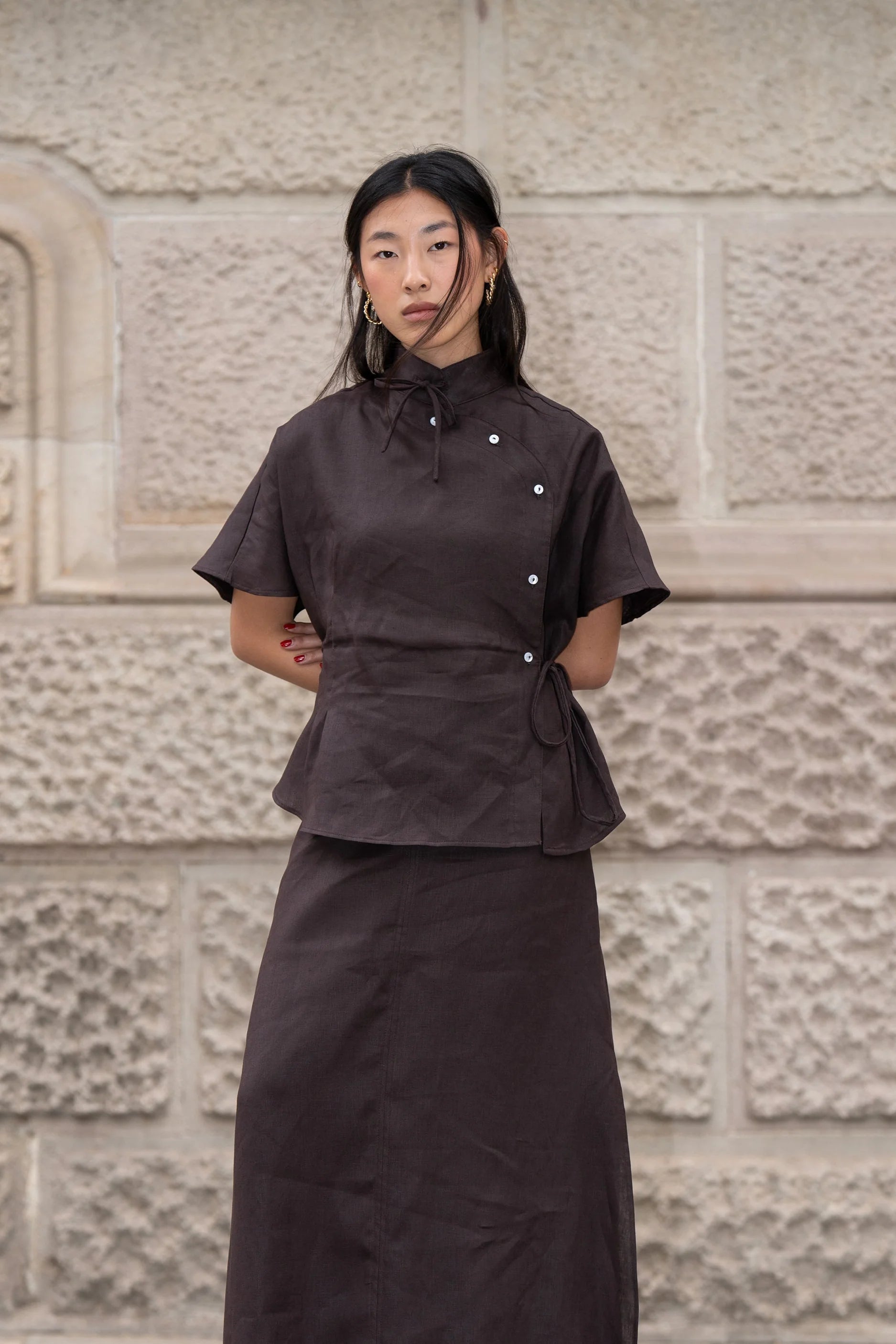 Camisa Yao Choco (100%Lino)