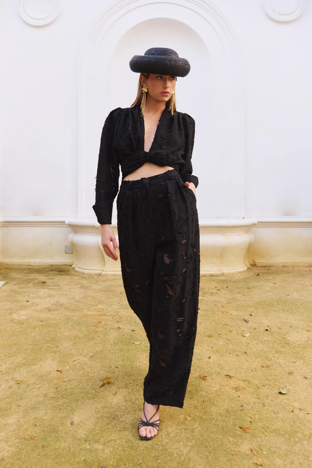 Blusa Nira Devoré Black