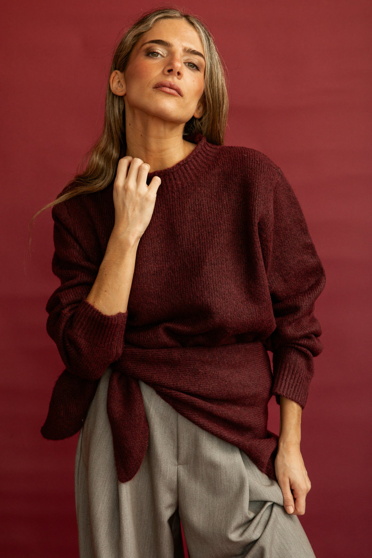 Jersey Bolonia Burdeos