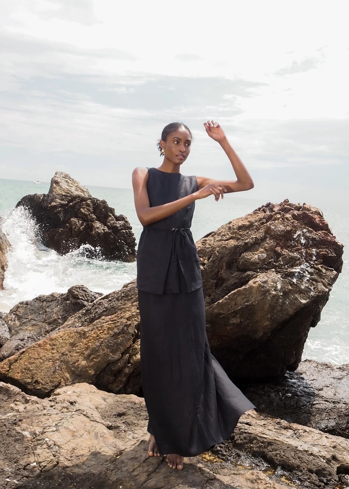 Falda Bura Negro (100%Lino)