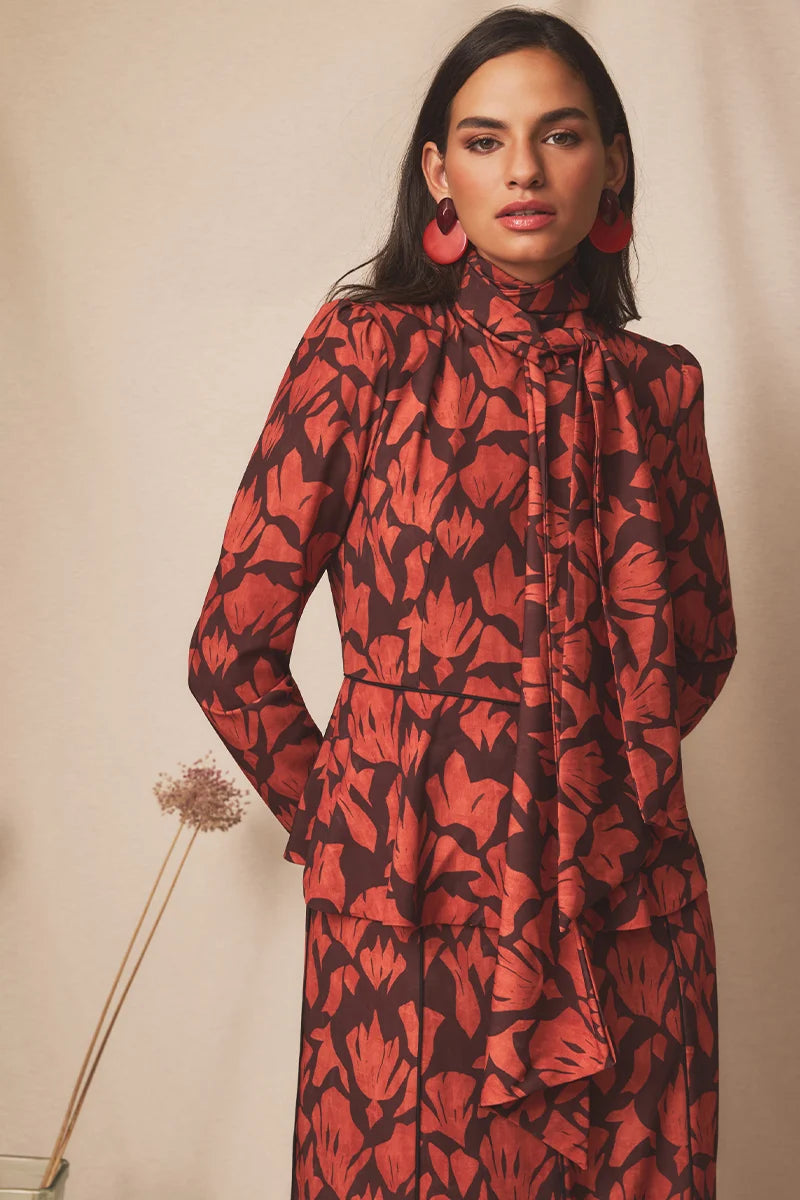 Vestido midi Lumia terracota