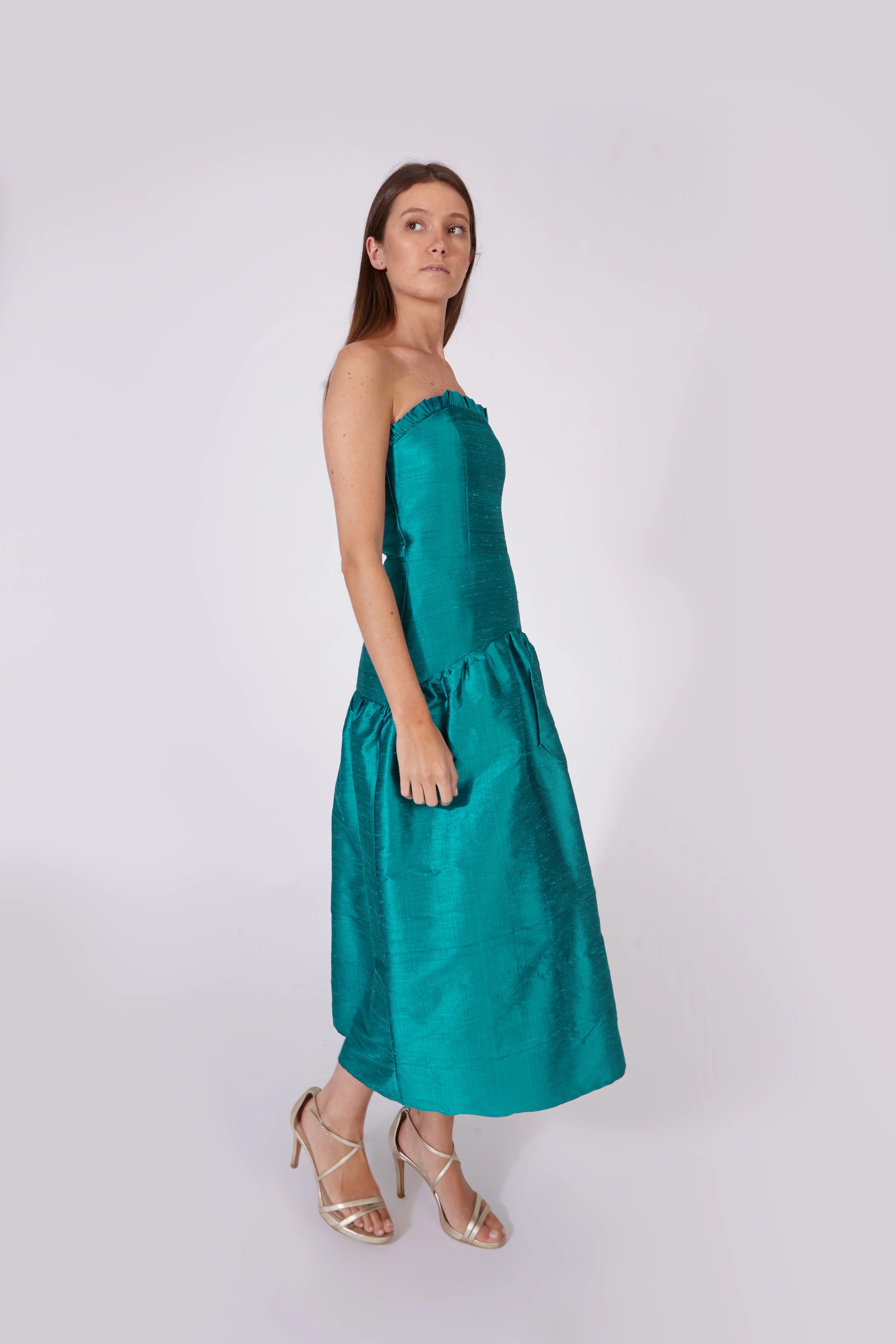 Vestido Savage Azul 100% Seda
