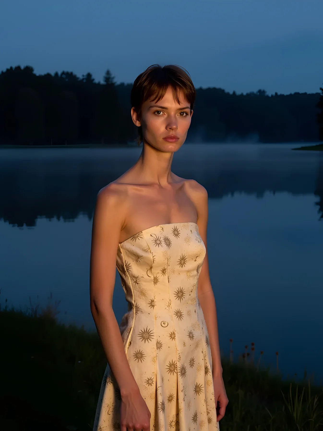PRIEST SOLAR SYSTEM-PRINTED MINI DRESS