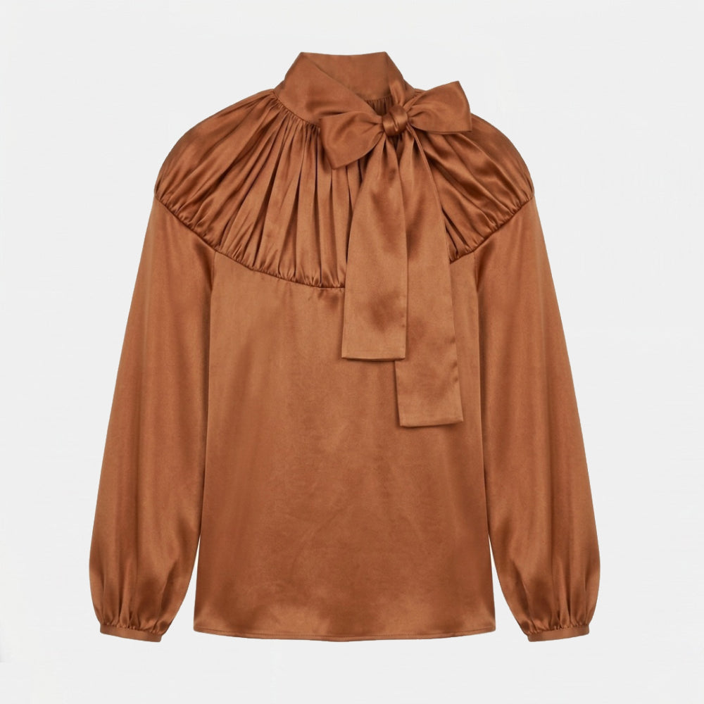 Blusa Seda Ocre