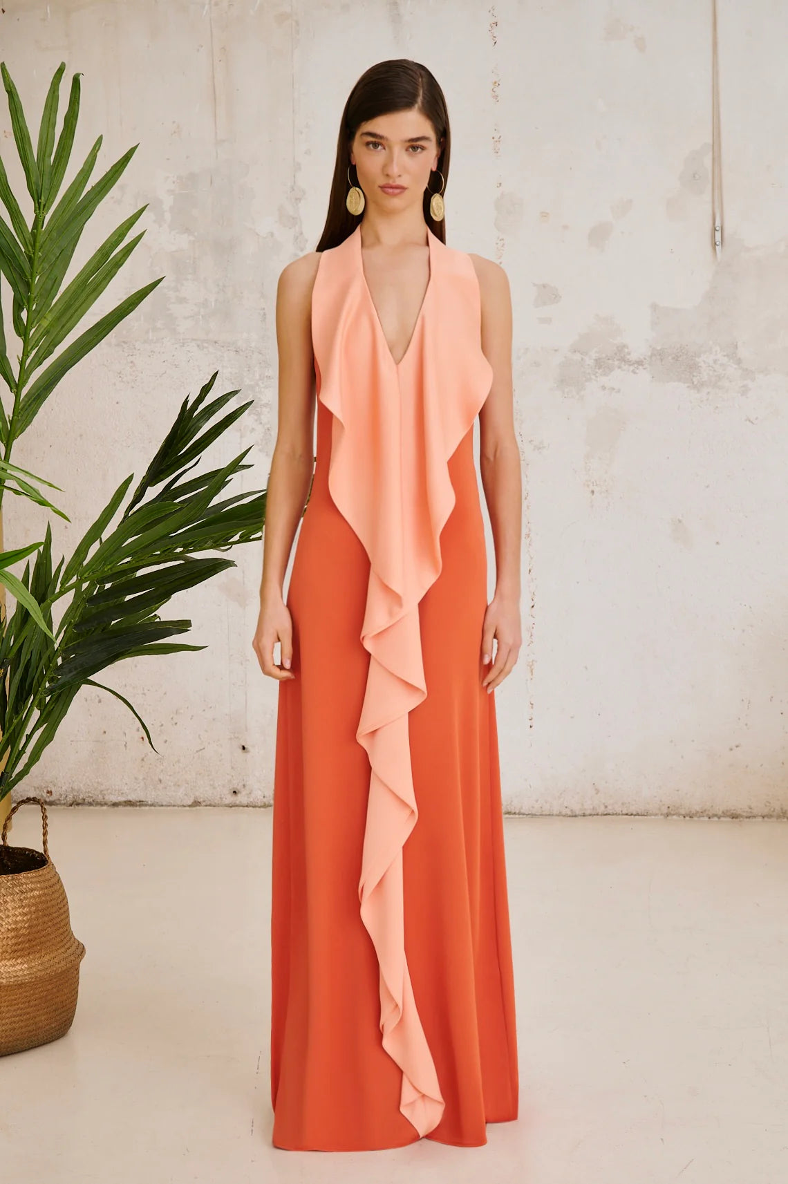 Vestido Largo Beaumé Coral