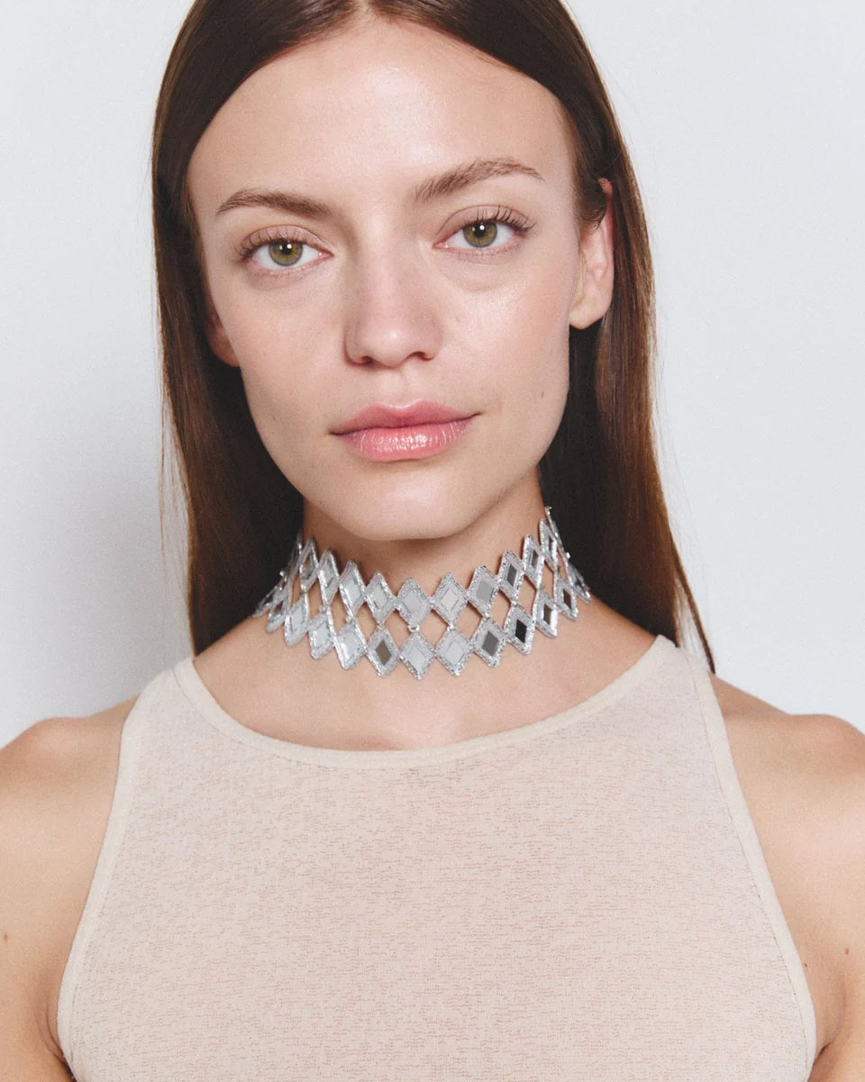 Choker Rayo Plateado