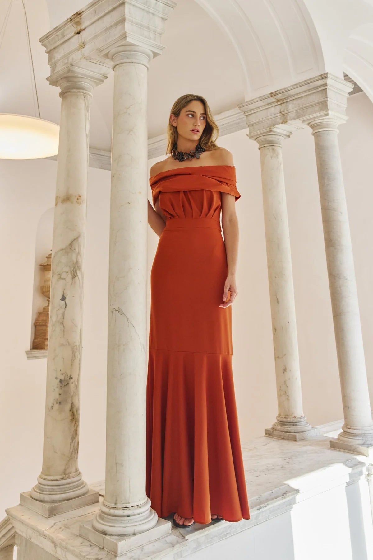 Vestido Largo Giala Terracota