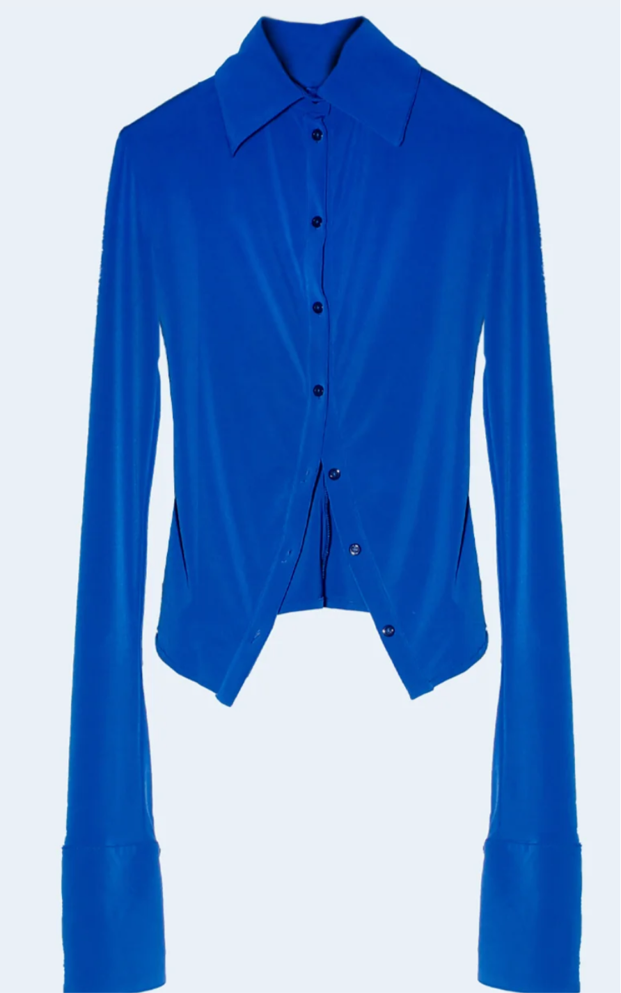 Blue Soft Lycra Blouse