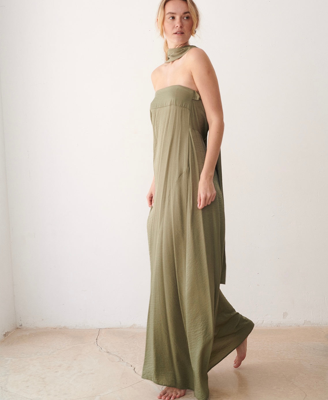 Vestido Tube Satin Green