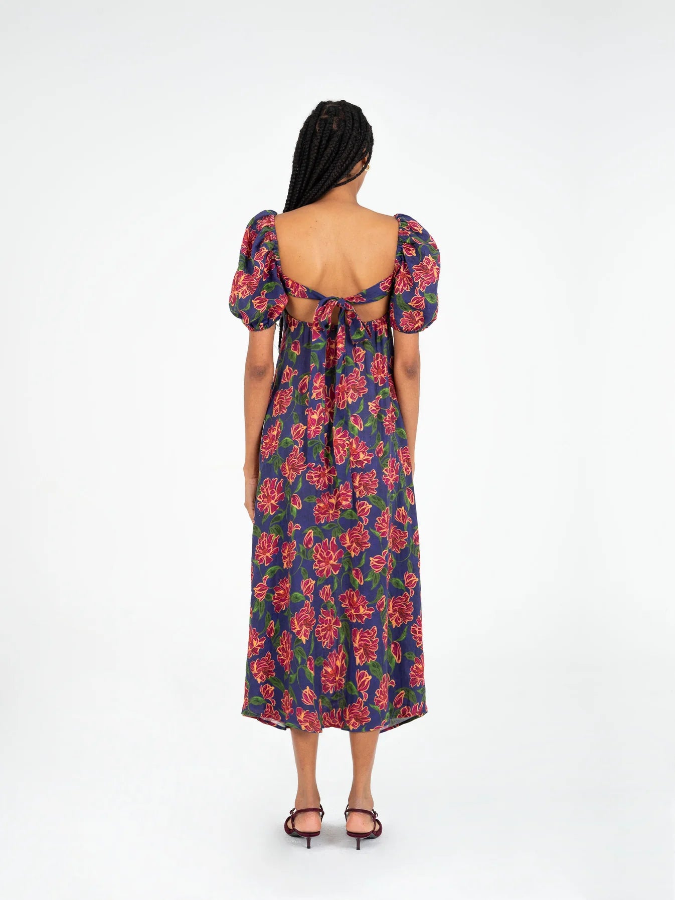 ARCANIA BLUE FLORAL PRINT DRESS