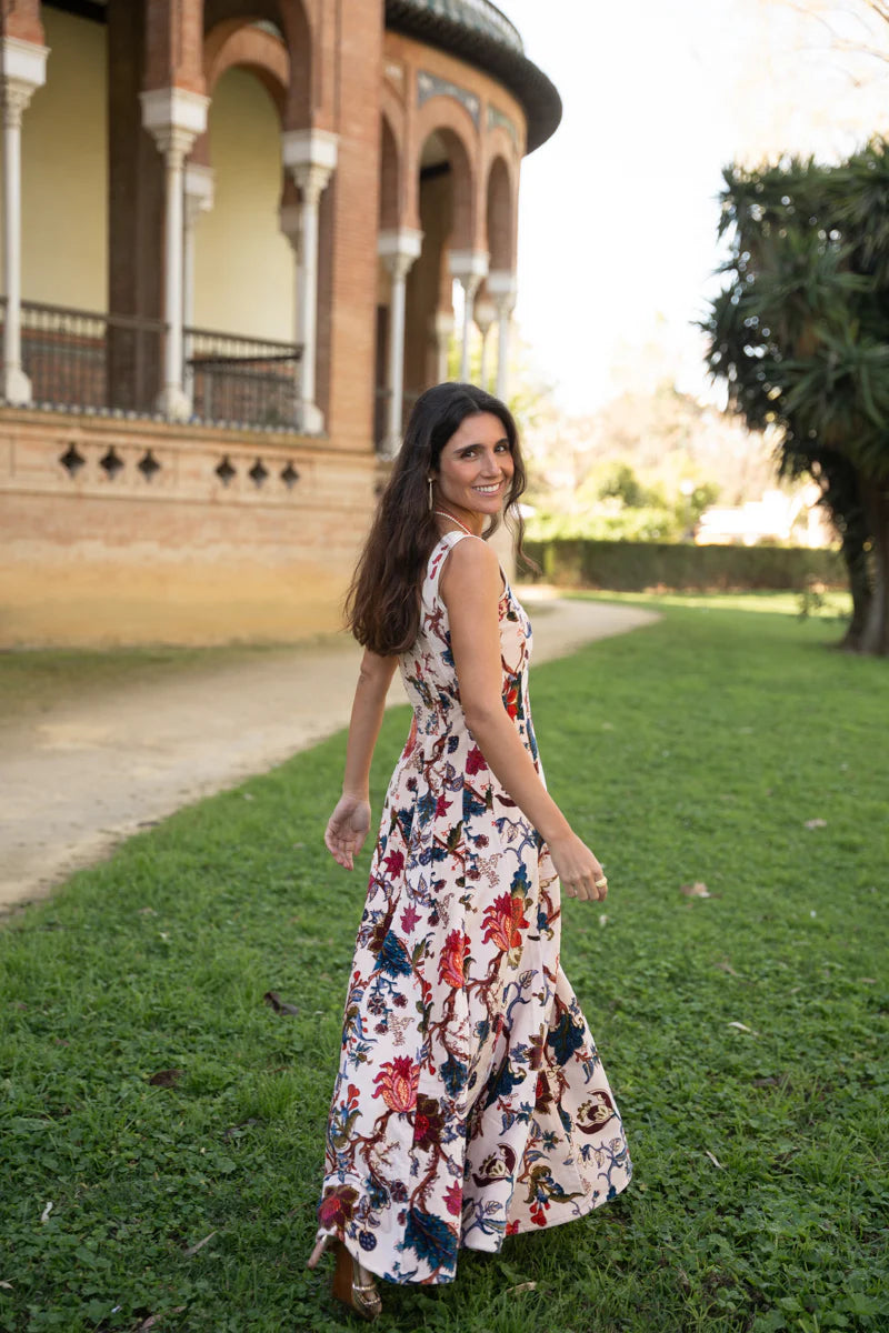 Vestido Terciopelo Beige
