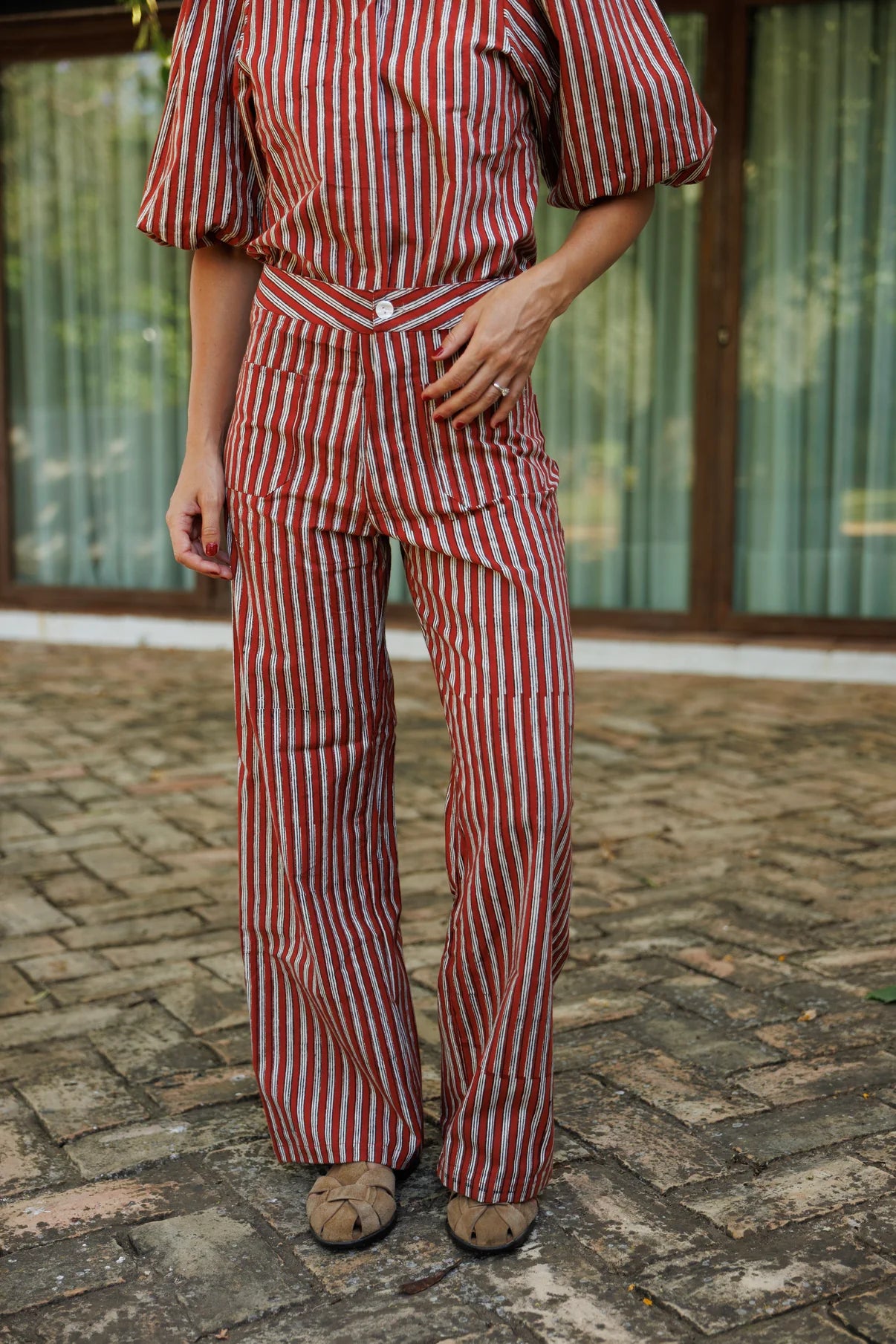 Pantalón Rayas Rojo