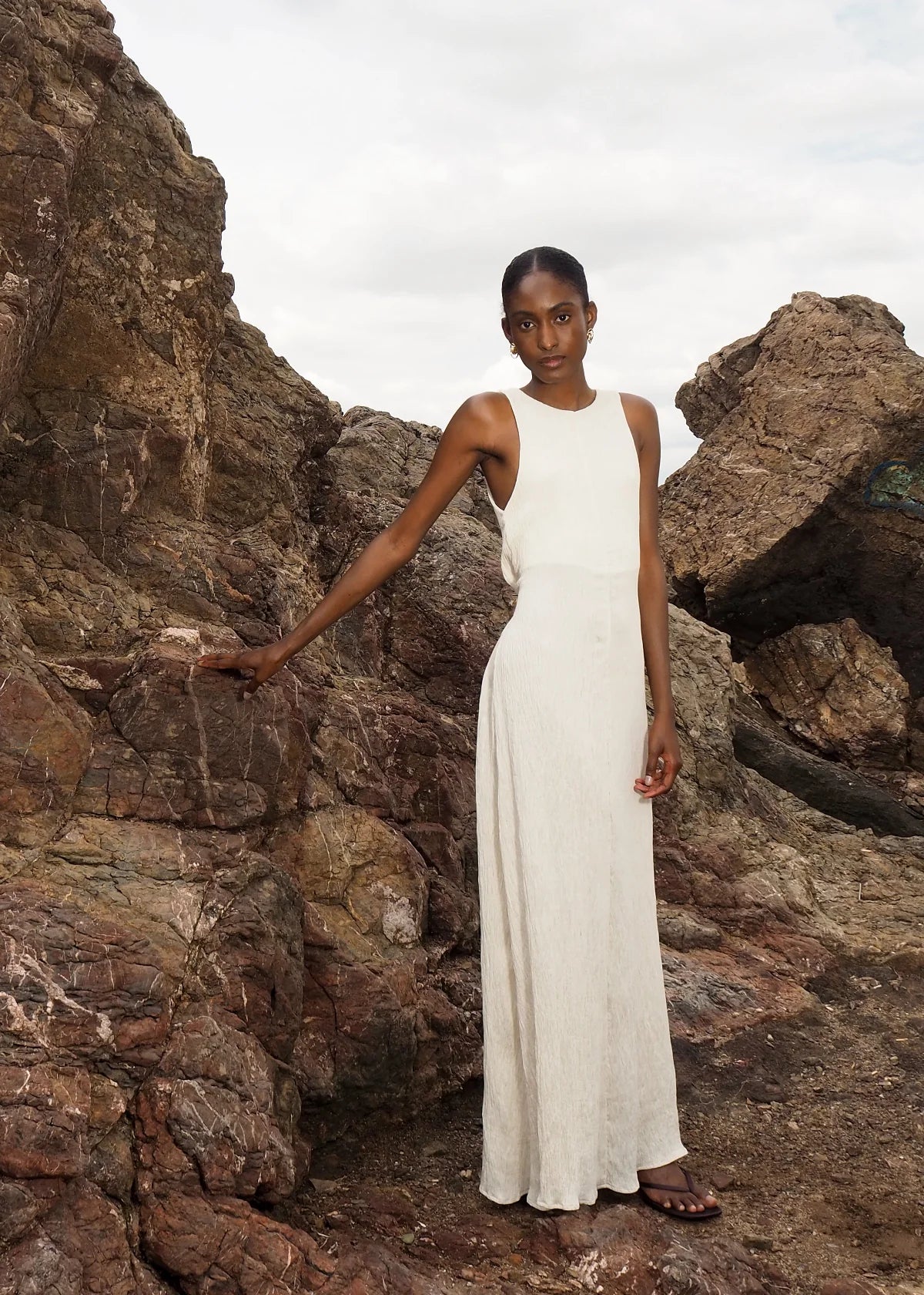 Vestido Lira Pleated Crema