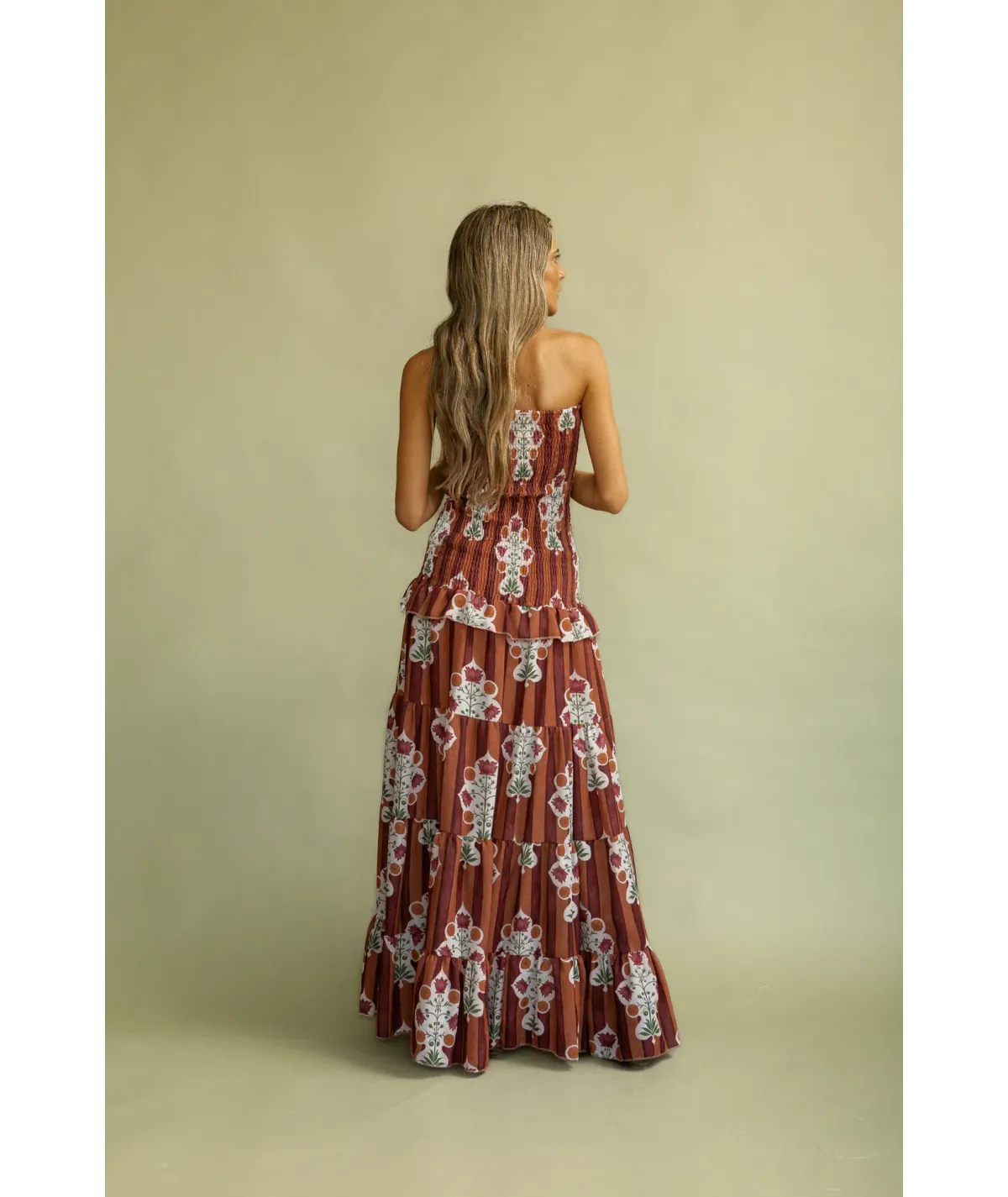 Vestido Trieste Marrón y Teja