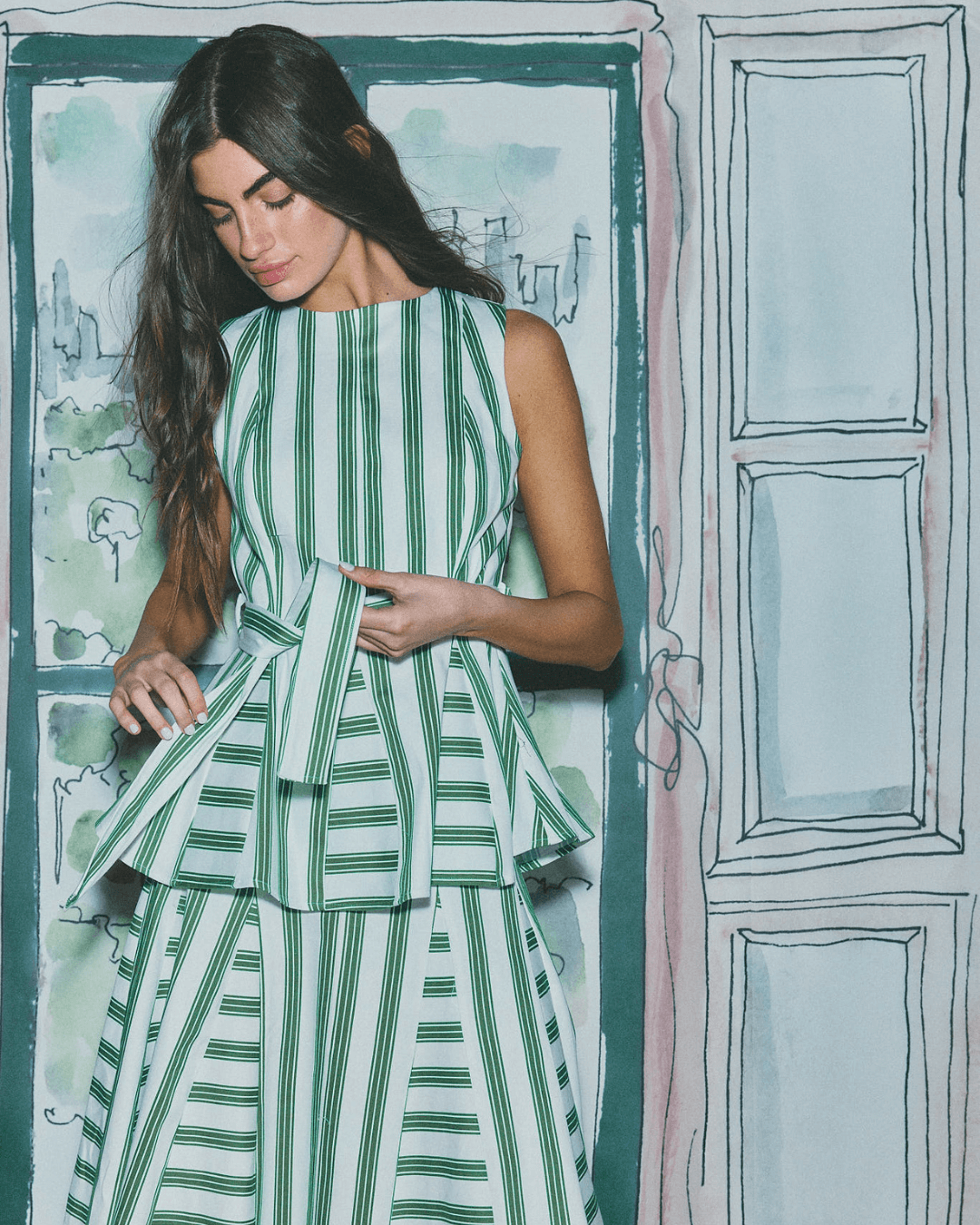 Habari Green Stripes Top