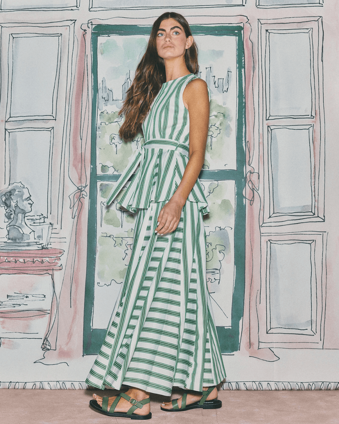 Habari Green Stripes Top