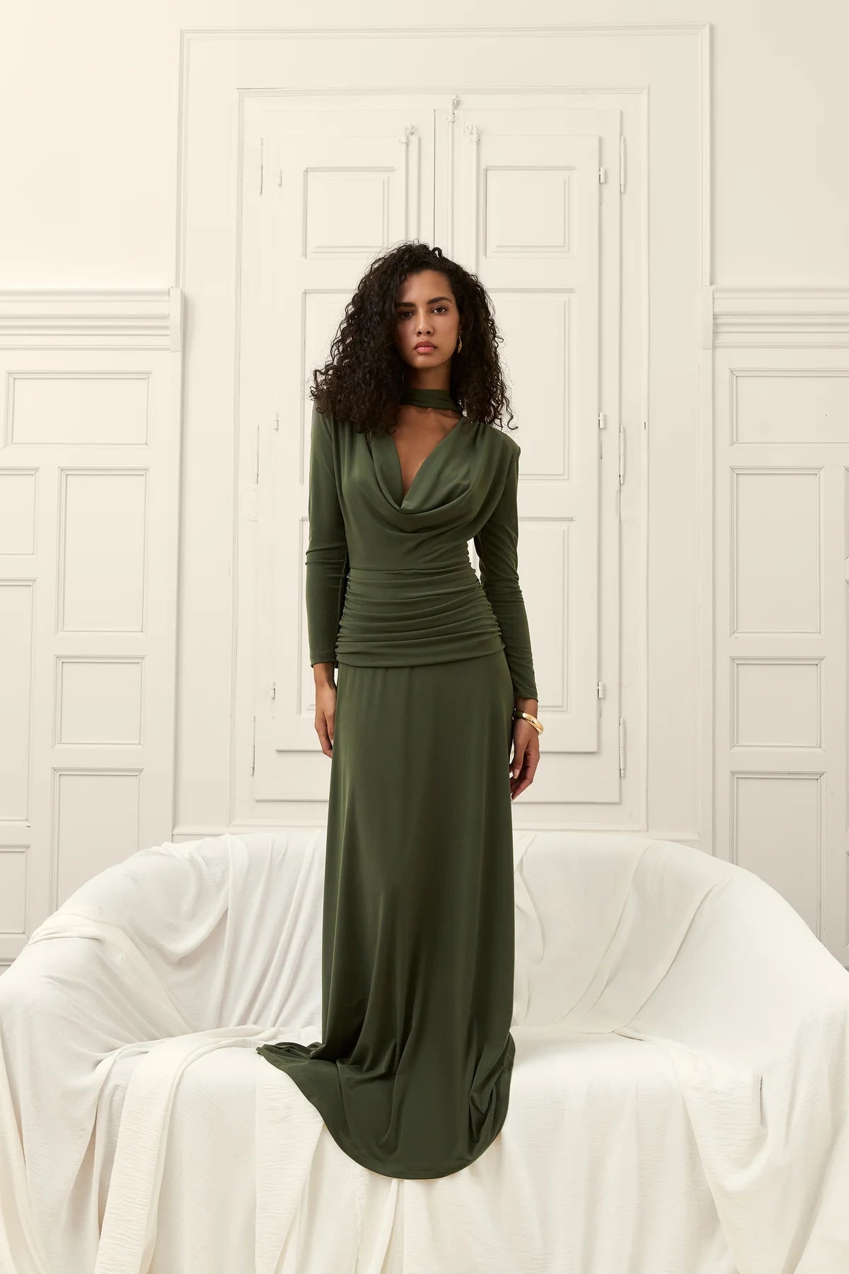 Vestido Rosalie Verde Caqui
