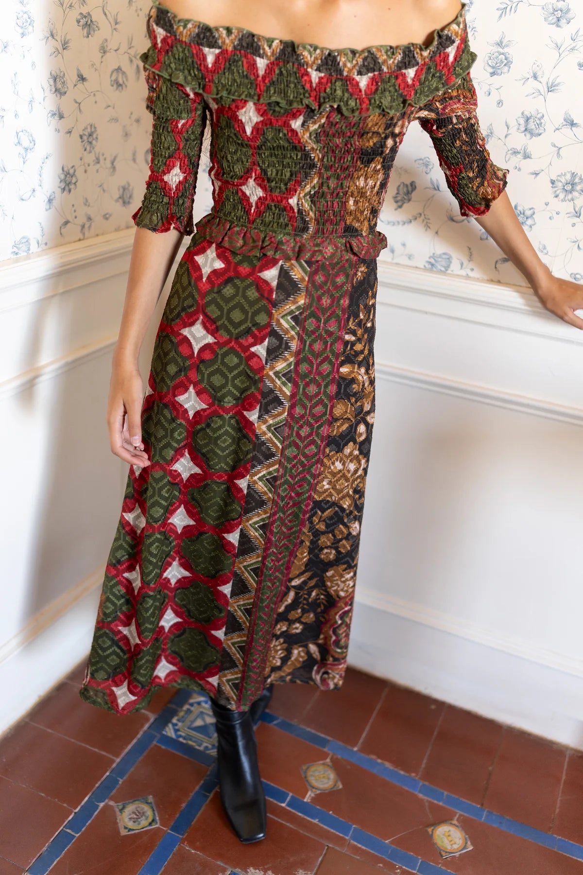 Vestido Bardot Boho