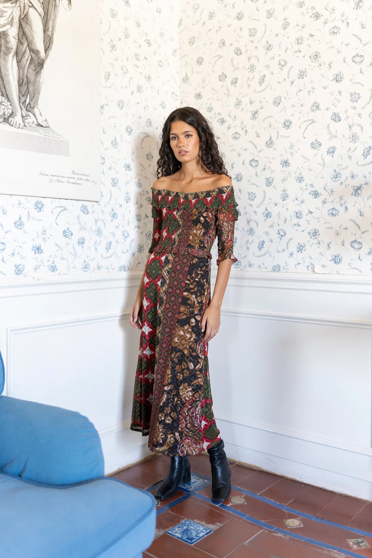 Vestido Bardot Boho