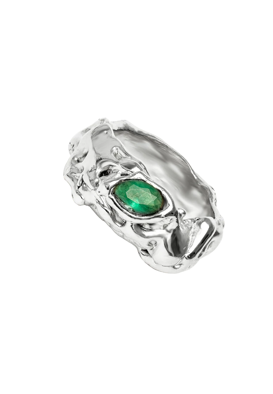 Anillo Judy Verde Plata