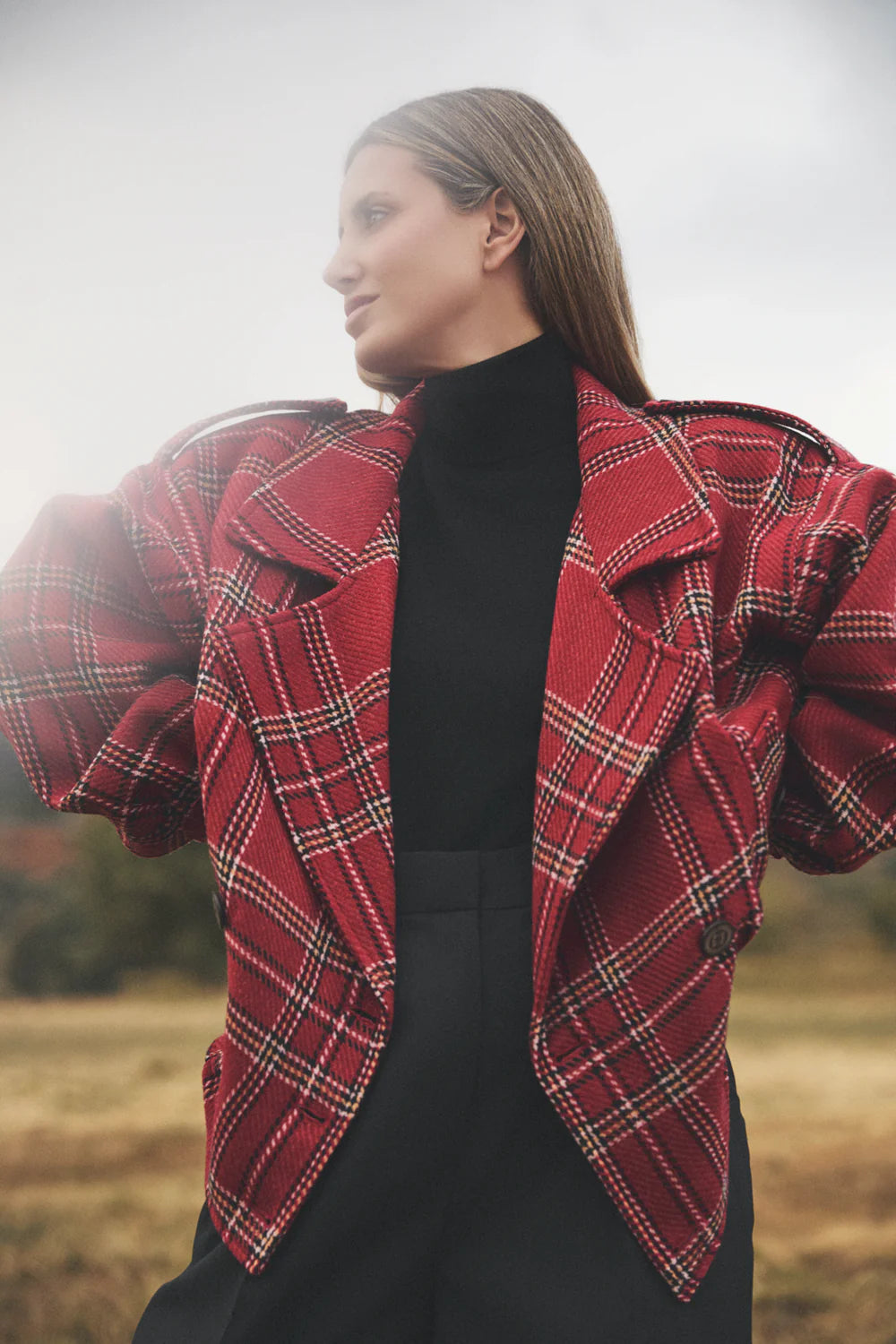 Chaquetón de Lana Manech 001 Red London
