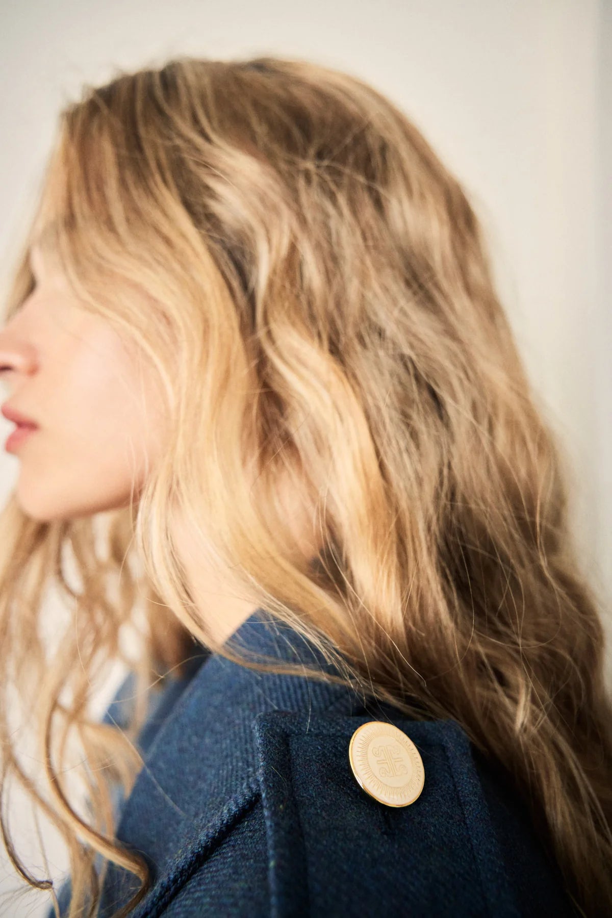 Chaquetón de Lana Manech 001 Blue Denim Wool