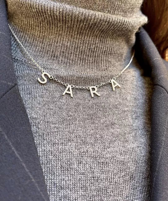 Collar Nombre Plata Circonitas