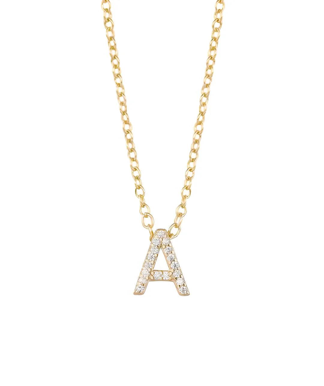 Collar Inicial Baño Oro Circonitas