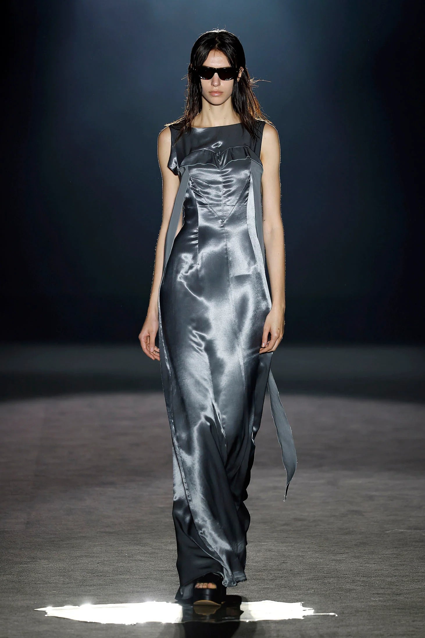 Charcoal Gray Satin Heart Dress