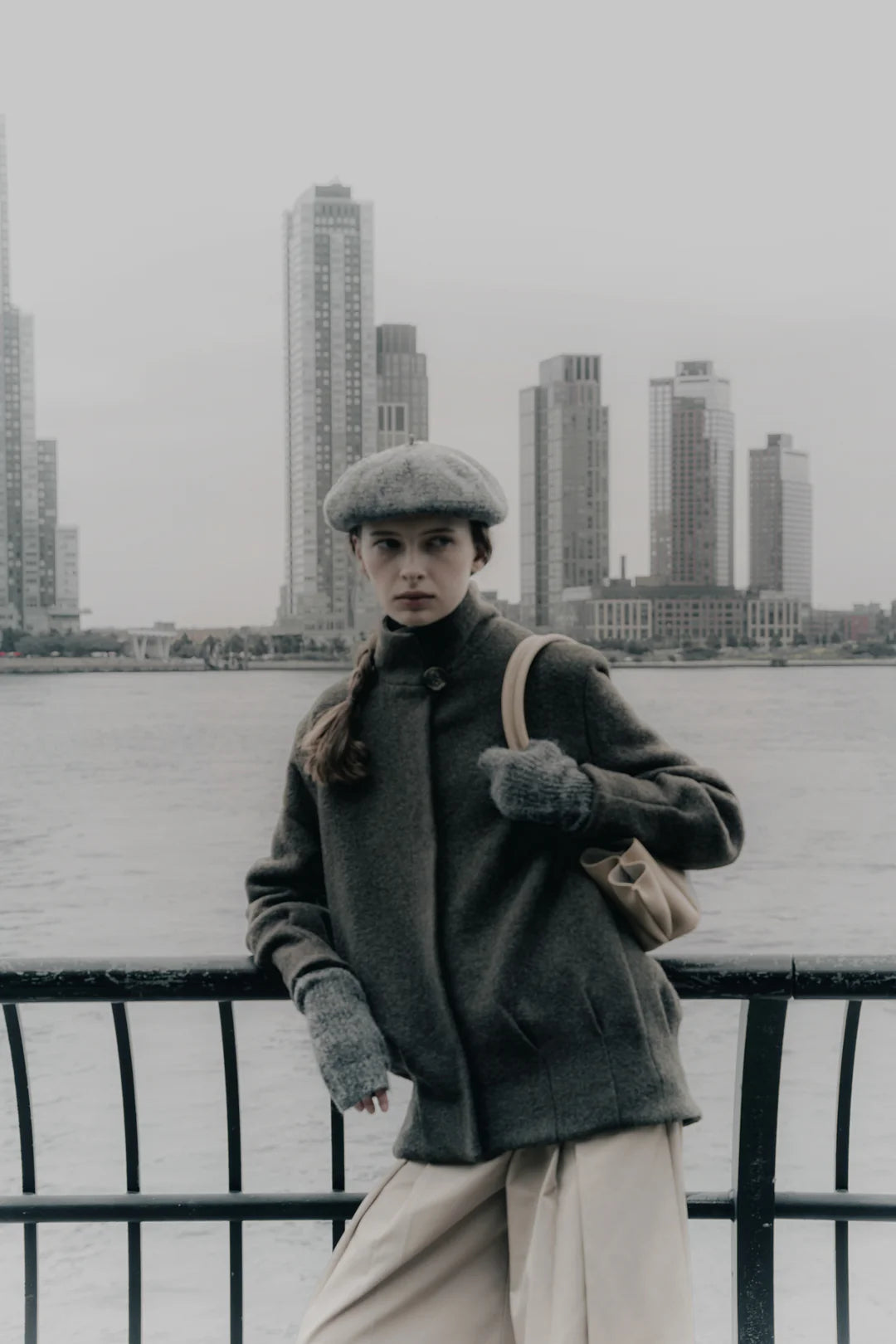 Chaquetón Eva lana cocida verde