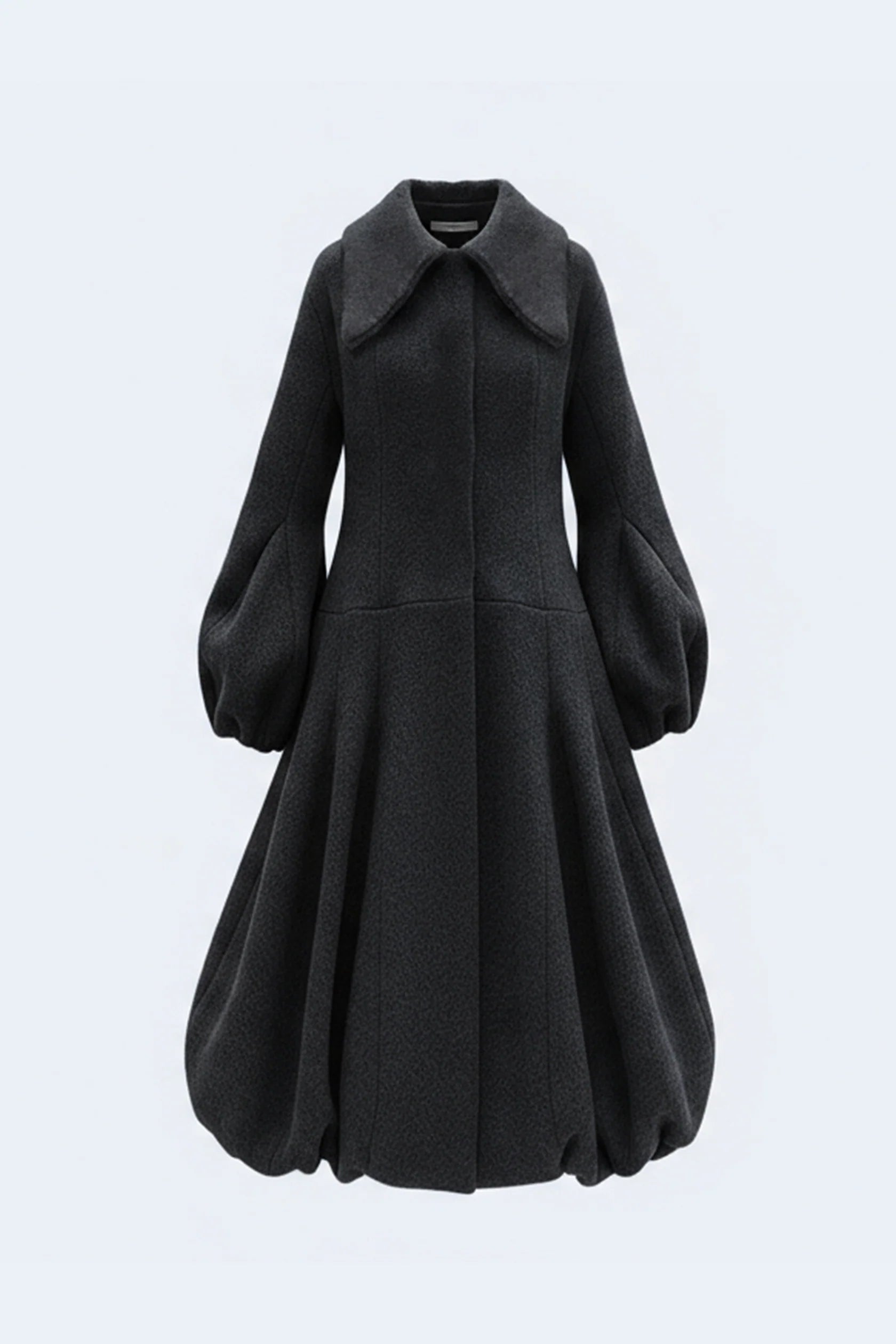 Black Wool Volume Coat